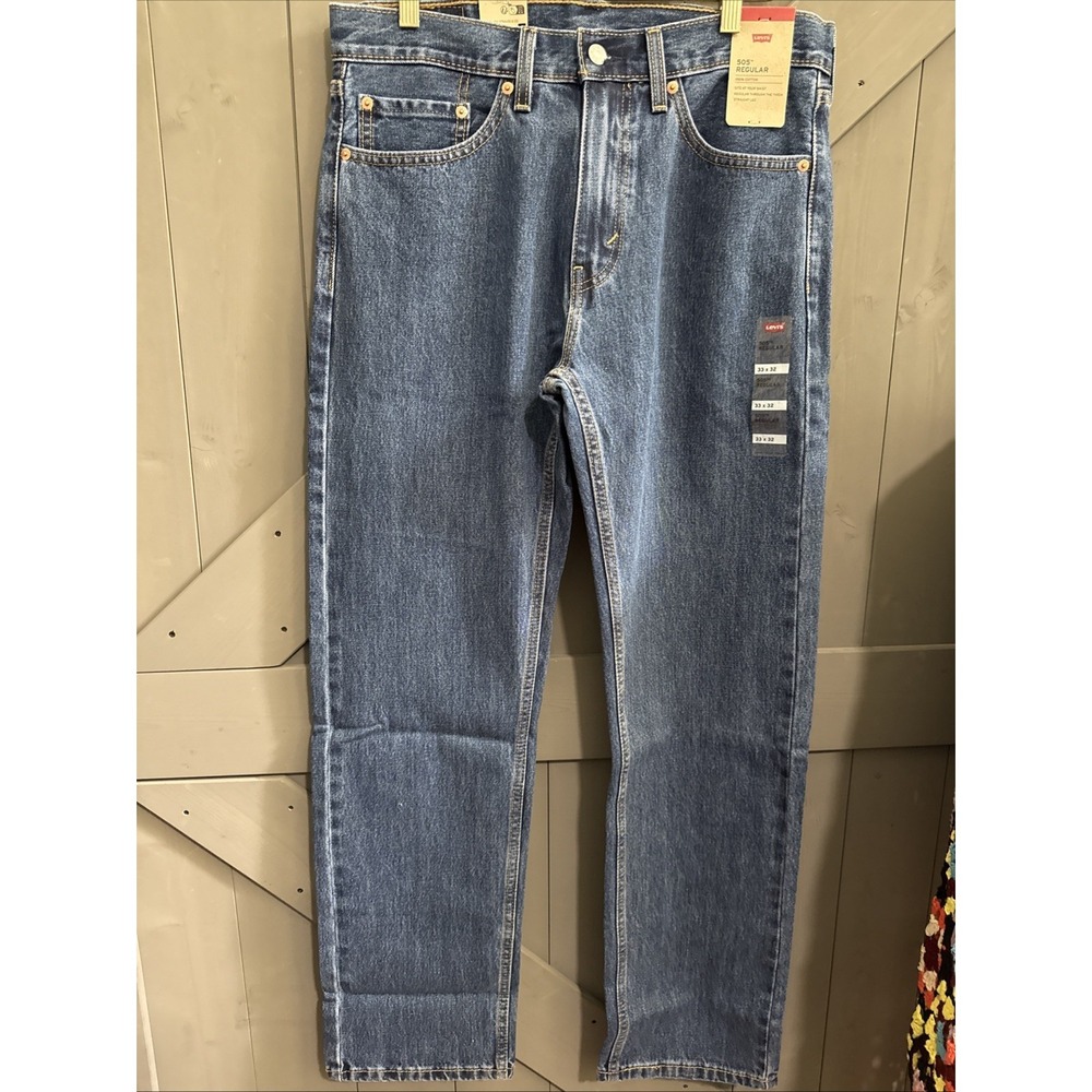 Levis 505 Regular Fit Jeans, Size 33x 32 - Blue - Picture 2 of 5
